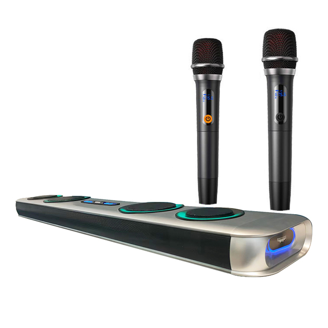 2.1CH for Bluetooth Soundbar 120W Built-in Subwoofer Indoor Home Theatre Wireless Microphone for Audio Entertainment Plastic