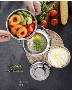 Drum Shape 3 Layer <b>Round</b> Lunch <b>Box</b> Thermal Food Carrier Tiffin Stainless Steel Food Packaging Takeaway Food Container Color <b>Box</b> - Product Image 4