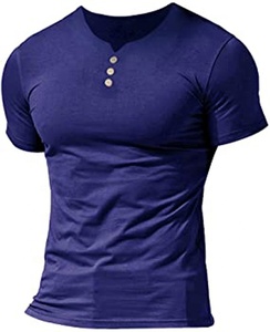 T-shirt manches pour hommes, en coton, décontracté, de haute qualité, col en V, simple, pour le Sport, tendance 2020 - Product Image 1
