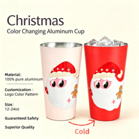 Gobelet Magique à Changement de Couleur avec Logo Personnalisé en Aluminium - Tasse Réutilisable Activée par le Froid Personnalisée pour Voyageur