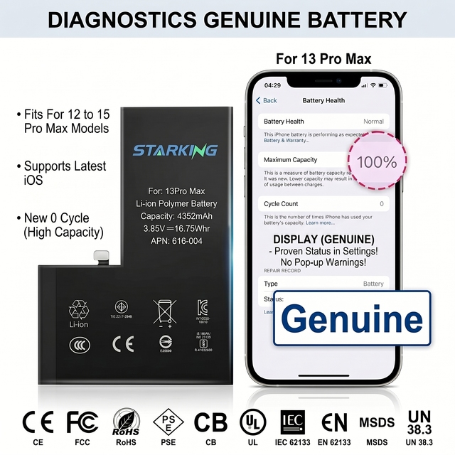 Wholesale Rechargeable Battery for 12-15 Pro Max Diagnostic Genuine No Jailbreak Required Stable Output Stock 18-Month