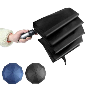 Parapluie publicitaire moderne pliable en trois sections, entièrement automatique, 10 baleines, diamètre ouvert 105 cm, avec logo personnalisé imprimé, pour les entreprises - Product Image 1