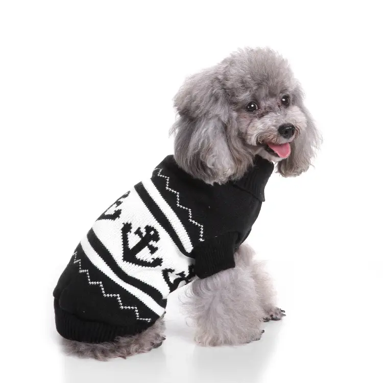 Suéter de algodón para perro, ropa clásica de punto para gato, Sudadera con capucha para perro, ropa para perro