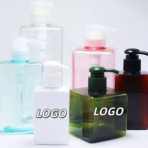 100/150/250/280/450ml Square <b>Pink</b> PETG Empty Shampoo Lotion Shower Gel Pump Press <b>Bottle</b> Dispenser - Product Image 1