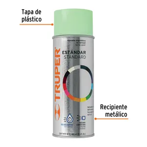 Pintura Acrílica en Aerosol Truper Estándar Verde Manzana, Lata Delgada de 400 ml para Muebles, Plástico y Recubrimiento de Barcos con Certificado MSDS - Product Image 3
