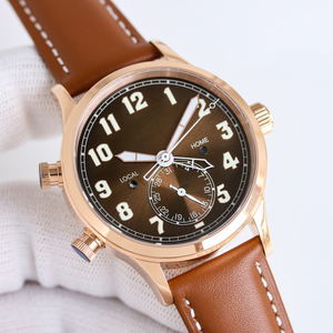 Montre de pilote haut de gamme pour <span class=keywords><strong>homme</strong></span>, style aiguille, calendrier, fond saphir transparent, <span class=keywords><strong>lunette</strong></span> à double palier, montre d'affaires haut de gamme - Product Image 3