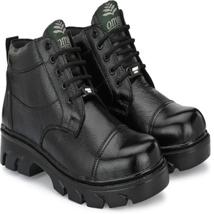 Botas de cuero duraderas para hombre, calzado elegante con cordones para exteriores, suela antideslizante, forro interior suave y transpirable, botas cómodas - Product Image 1