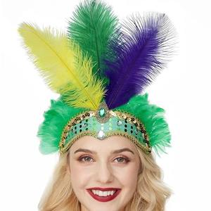Diadema HLC ODM para Carnaval, Fiesta, Vacaciones, Color Rosa, <span class=keywords><strong>Azul</strong></span>, Verde, Estilo Flapper, para Desfiles y Accesorios de Fiesta - Product Image 4