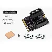 Adaptateur M.2 vers SATA3.0, clé A+E, carte d'extension, convertisseur pour SSD/HDD, stockage de données pour serveur PC, NVR, DVR