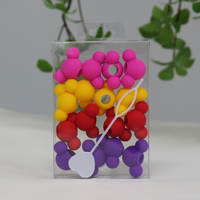 Ensemble de 15 perles pour cheveux, design en forme de cœur, perles en silicone pour cheveux, grandes perles pour cheveux pour tresses