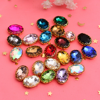 Neue Stil Säumen Spitze Klaue 4 Löcher Nähen Auf Stein 10X14Mm 13X18Mm Oval Strass Kristall Glas Diamant Für Kleidung Schuhe kleid
