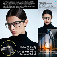 Fábrica de Gafas Inteligentes ODM, Cámara de 500W, Activación por Voz con IA, Traducción ChatGPT, Reproducción de Música por Bluetooth, Lentes Personalizables