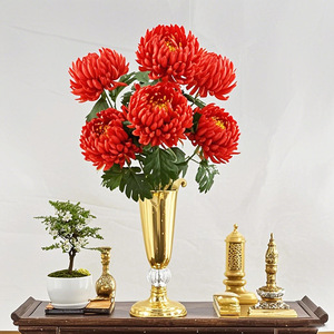 Bouquet de Gerbera artificielle à 7 têtes en soie, fait main, simulé, pour funérailles, Thanksgiving, Nouvel An, Saint-Valentin, décoration - Product Image 2