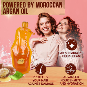 Shampooing Traitant à l'Huile d'Argan Marocaine pour Femmes et Hommes - Cheveux Secs, Abîmés et Gras - Hydratant et Nourrissant - Qualité Salon - Product Image 1