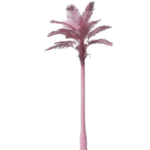 Palmera artificial para exteriores, árbol de coco, planta de coco Rosa artificial, árbol artificial para piscina al aire libre, decoración de playa