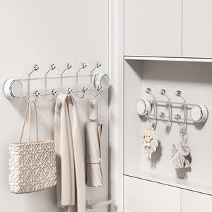 Yimijia Suction Cup Hook Wall Mounted Rectangle Multifunction Minimalist Storage Rack For Home Kitchen Bathroom Use - Product Image 1