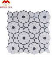 Fleur marbre jet d'eau lanterne flèche triangle mosaïque carrelage or laiton cuivre marbre mosaïque jet d'eau carrelage dosseret pour mur
