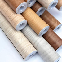 Papier peint de grille de rainure de grain de bois 3D imperméable autocollant amovible pelable et collable