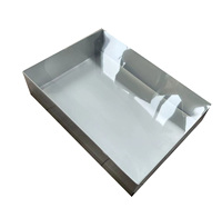 IMEE Grande Boîte d'Emballage Traiteur Cadeau avec Couvercle Transparent, Base Blanche, Dorée ou Noire, Pliable pour Collations, Desserts et Charcuterie