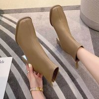 Sepatu Boots Wanita Model Terbaru Musim Gugur 2026 Kulit Sapi Asli Lapisan Bulu Domba Sol Empuk Lateks Gaya Eropa Amerika Ujung Persegi
