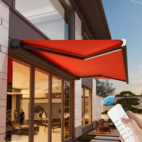 Jenis kotak penuh tenda dapat ditarik kaset Pergola atap tenda dapat ditarik vertikal lengan Pergola