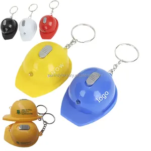 Personalized Customs Beer Bottle Opener Hard Plastic Safety Hat Branded Logo Led Keychains Bottle Opener For Promotional Gifts