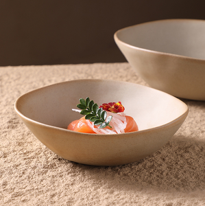 Bols à salade en céramique faits à la main rustiques assiettes profondes irrégulières bol de poterie à Dessert Vintage bols de service <span class=keywords><strong>vaisselle</strong></span> alimentaire occidentale - Product Image 4