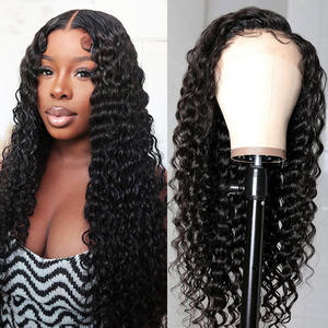 Peluca de Cabello Brasileño con Frente de Encaje <span class=keywords><strong>13</strong></span>*4, Ondas Profundas, Hecha a Mano, 200% HD, Estilo Europeo y Americano - Product Image 2