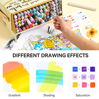 Arrtx OROS ASM-0390B Alcool 90 Couleurs Double Conseils Pinceau et Conseil Conseils Dessin Double Tête Alcool Peinture Art Marqueurs