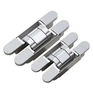 2024 Factory Price Stainless Steel Black 3d Adjustable Concealed Hidden Invisible Cross Hinge Wooden Door Window Hinges