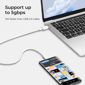 Cable USB Trenzado de PVC de 1m al por Mayor, Carga Rápida de 5A para <span class=keywords><strong>Samsung</strong></span> Android Tipo-C, Compatible con iPhone 15 16 - Product Image 6