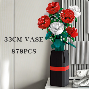 Juguetes JIESTAR 878 Piezas Rosa Romántica Decoración para el Hogar Set de Construcción DIY para Niña Ensamblaje Floristería Juguete para Niños Set de Bloques de Construcción - Product Image 4