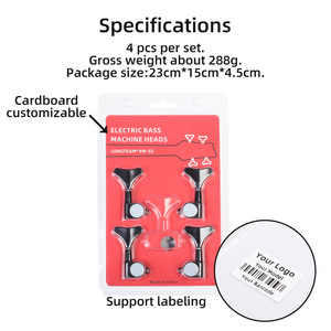 Màu Đen Và Chrome <span class=keywords><strong>2</strong></span> Bên Phải Và <span class=keywords><strong>2</strong></span> Trái Diecast Điện Bass Máy Đầu Phím Bộ Chỉnh Thiết Lập Bass Guitar Điều Chỉnh Pegs - Product Image 3