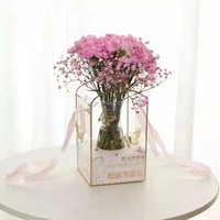 Boîte d'emballage de fleurs personnalisée pour la fête des mères, impression acrylique CMYK de couleur fixe, boîte à fleurs luxueuse avec logo