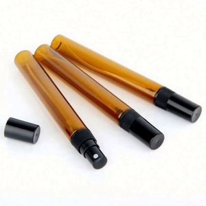 Custom LOGO 10ML Amber Glass Perfume <b>Bottle</b> Refillable <b>Empty</b> Atomizer with <b>Spray</b> Cap PP Collar Beautiful Cosmetics Container - Product Image 5