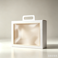 Boîte cadeau de Noël personnalisée pour fruits, très vendue, blanc nacré avec poignée, robuste et durable, avec fenêtre de présentation des fruits
