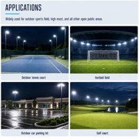 Projecteur LED modulaire 250W 500W 750W 1000W 1250W IP67 IK09 pour éclairage de stade et terrain de sport à haut mât, CRI>80, garantie 7 ans