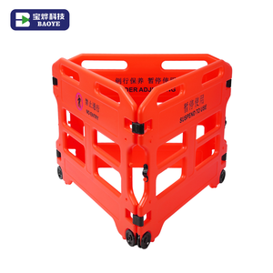 Barricadas de seguridad portátiles industriales Baoye HDPE barandilla de seguridad plegable de plástico personalizada expandible con ruedas - Product Image 3