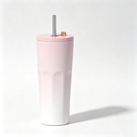 Gobelet isotherme double paroi en acier inoxydable 304 de 20 oz, personnalisable avec couvercle à paille, cadeau esthétique, tasse de voyage réutilisable