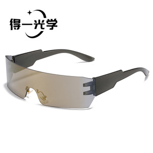 Frameless Integrated Sunglasses Pc Lens Uv400 Protection Cycling Sports <b>Eyewear</b> - Product Image 2