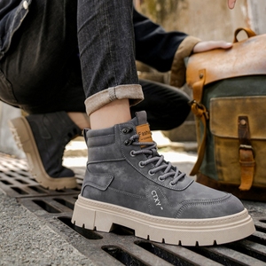 Bottes de <span class=keywords><strong>moto</strong></span> de travail pour hommes de style britannique à semelle épaisse d'automne à la mode - Product Image 6