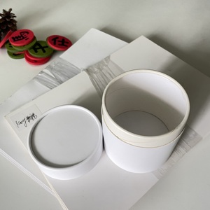 Caja de regalo de cartón blanco mate con cilindro de borde enrollado ecológico a prueba de agua para productos para el hogar cosmético rectangular personalizado - Product Image 2