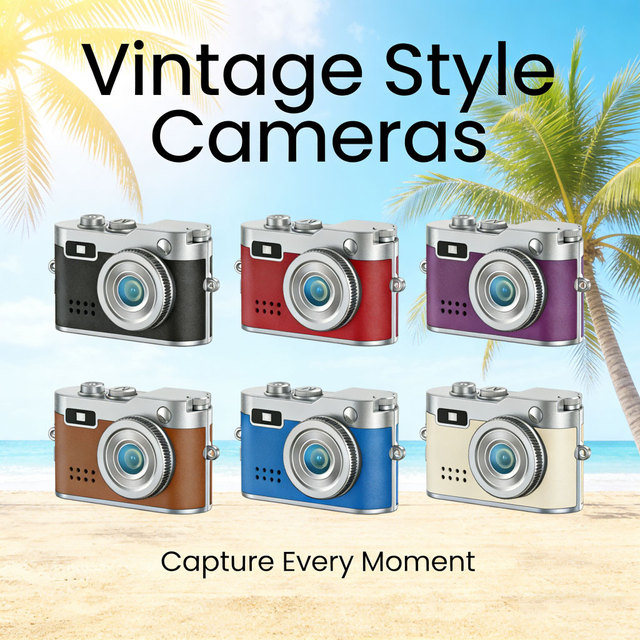 18g Portable Retro Camera Digital Video Photo Audio Recorder SD Card CMOS 2MP 1080P 5 Filters Pocket Size Kids Gift Travel Use