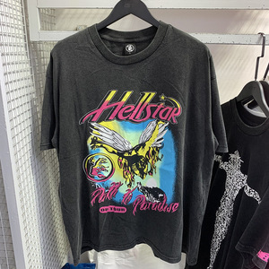 Camiseta de manga corta con cuello redondo, estilo punk retro, de marca de moda americana, con estampado de letras y patrones, de corte holgado y tela gruesa. - Product Image 6