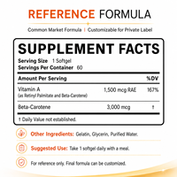 Gélules végétaliennes sans OGM à base d'huile de vitamine A et de bêta-carotène, formule carotenoïde pour le bien-être quotidien, approvisionnement en marque blanche
