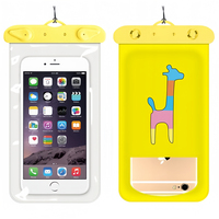 Étui de sport étanche IPX8 YY RABBIT avec bande réglable, fenêtre transparente, motif clair, en PU, pour la plage/le kayak