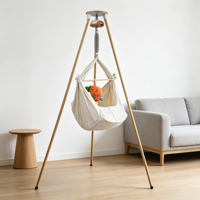 Berceau à bascule électrique pour bébé de style nordique avec support, trépied en bois, vitesse de décoloration lente, faible bruit