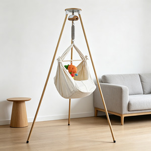 Columpio Eléctrico para Bebé Estilo Nórdico con Soporte, Trípode con Acabado de Madera, Velocidad de Oscilación Lenta, Bajo Nivel de Ruido - Product Image 5