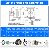 Moteur pas à pas linéaire externe Nema17 avec kit hybride pour moteur à vibration CC, CNC industriel 42mm*48mm