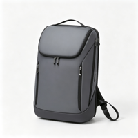 Sac à dos pour ordinateur portable de 15,6 pouces résistant à l'eau avec panneau solaire USB et sangle détachable, sac à dos de voyage d'affaires
